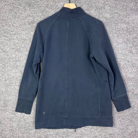 Lululemon Women Jacket Sweatshirt Blue Asymmetrical Zip Size 10 - Picture 2 of 9